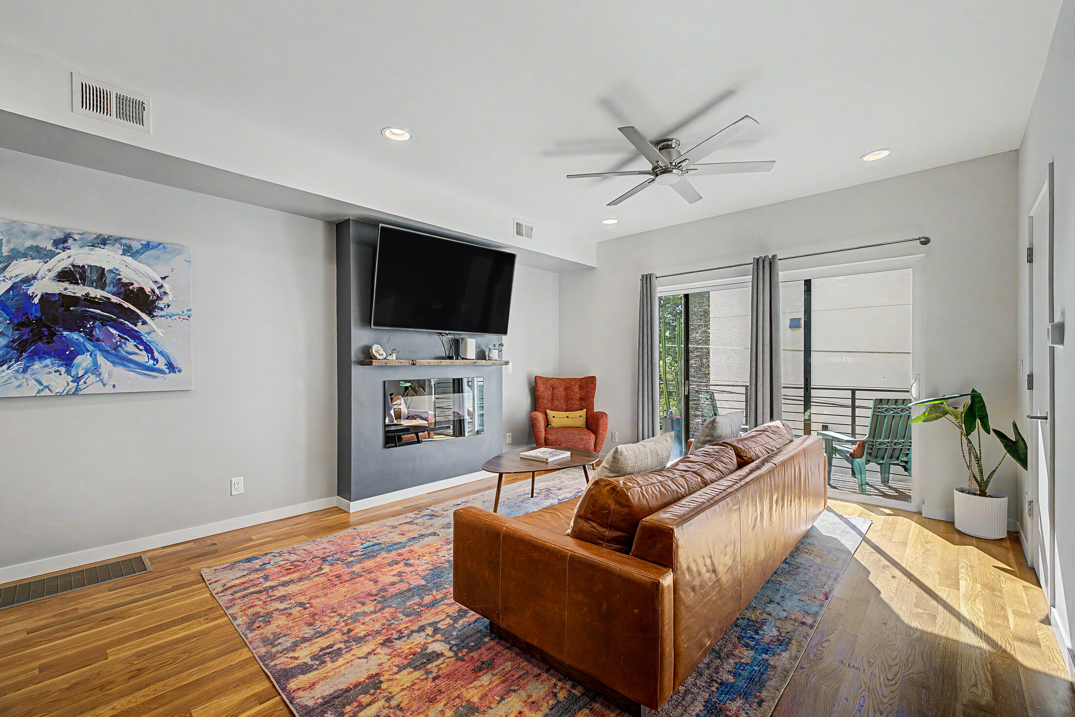 Sunlit open living room at 3412 West 18th Avenue